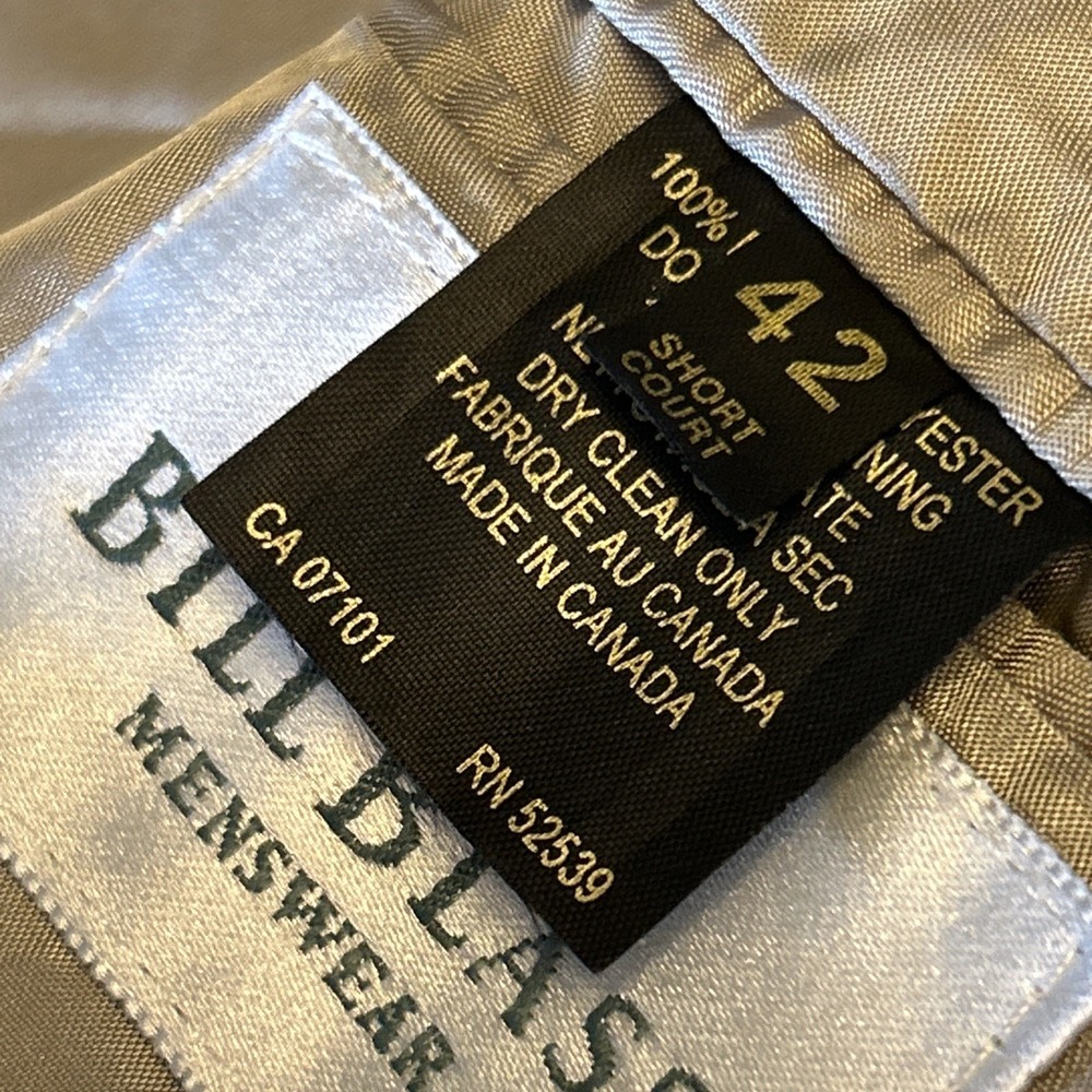 Bill Blass Micro Suede Sport Coat Mens 42S 3-Button Polyester Blazer Suit Jacket - Picture 16 of 16